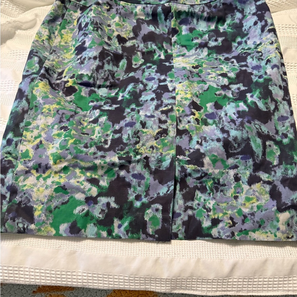 Floral Patterned Skirt - Green and Blue